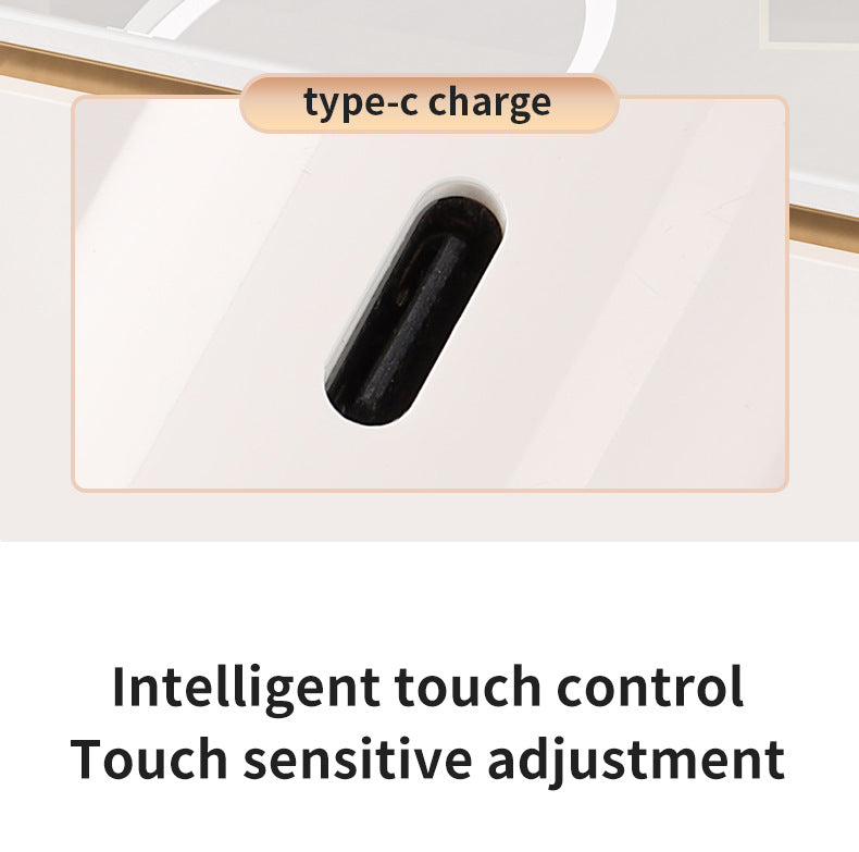 Pink Large Round Foldable LED Makeup Mirror - 22cm Desktop Vanity with 3 Color Lights & Stepless Dimming 4