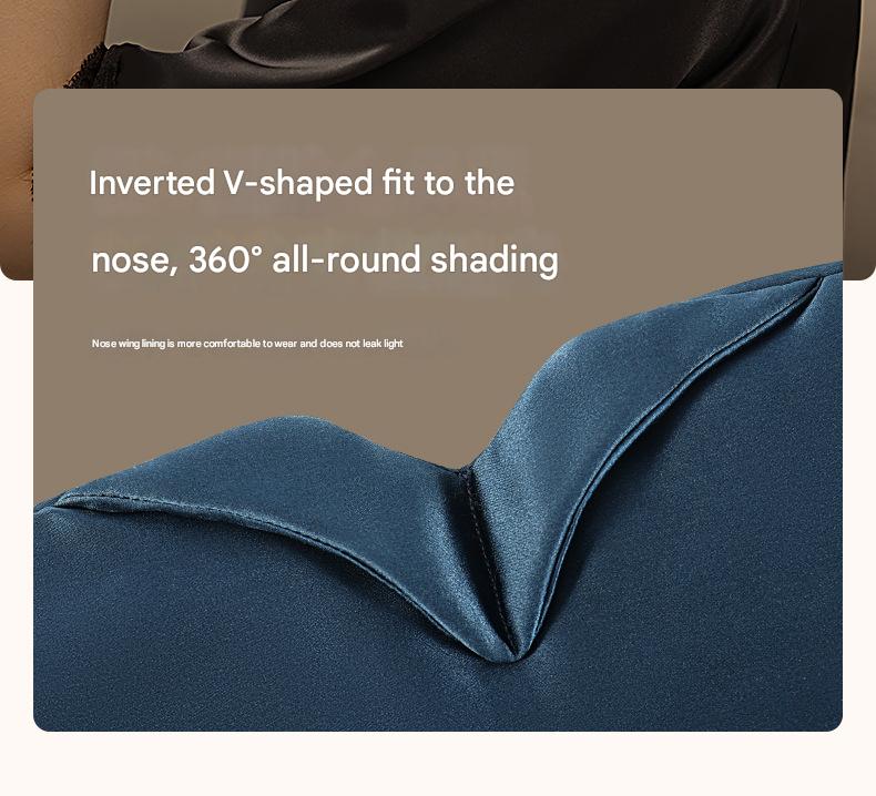 Black Luxury 19 Momme Mulberry Silk Sleep Mask - Total Blackout Comfort, Wide Design & Adjustable Strap 5