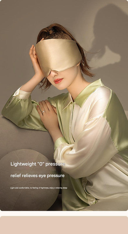 Champagne Luxury 19 Momme Mulberry Silk Sleep Mask - Total Blackout Comfort, Wide Design & Adjustable Strap 4