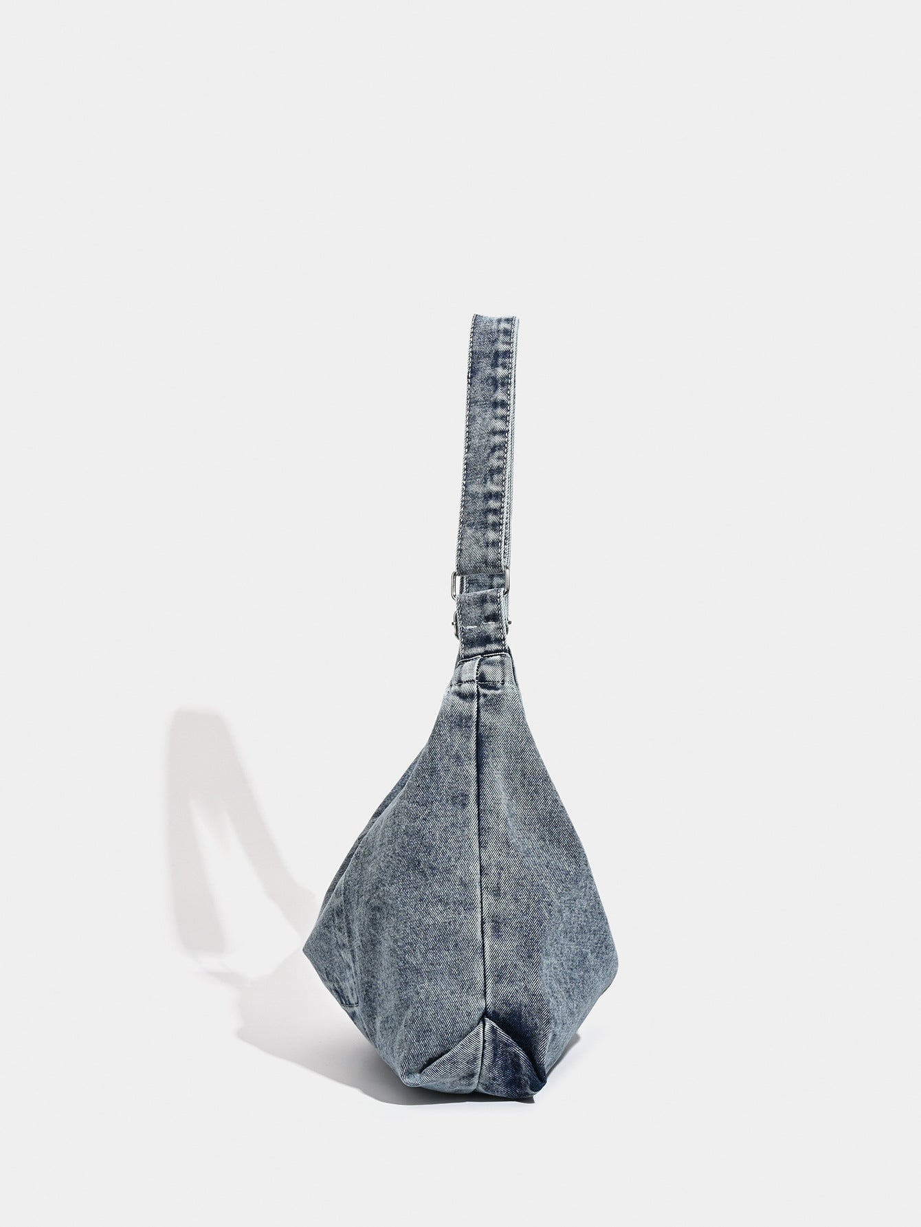 Blue Retro Washed Denim Hobo Bag - Large Capacity Shoulder & Crossbody Tote for Casual Everyday & Commute 4