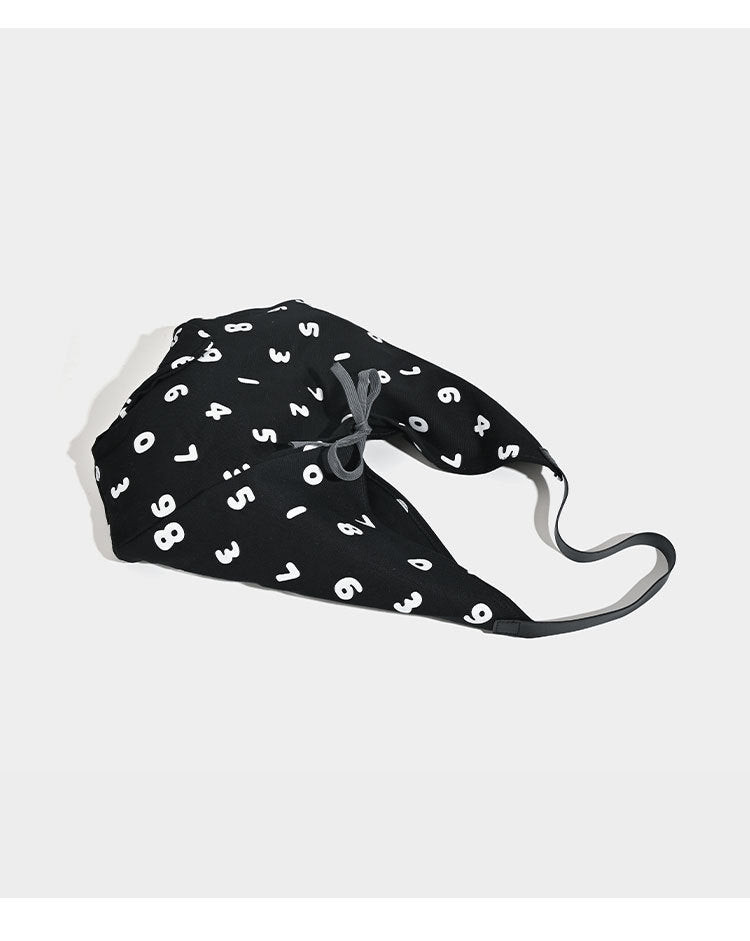 Black and White Chic Number Print Canvas Tote Bag - Lightweight Polyester Shoulder Bag for Everyday Essentials & A4 5