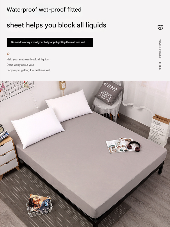 Light Blue Queen Size Waterproof Fitted Mattress Protector - Soft & Breathable Bed Cover, Hypoallergenic, Deep Pocket (152x190x30cm)