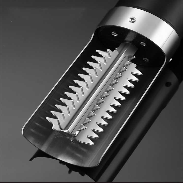Black Cordless Electric Fish Scaler - Rechargeable 3000mAh Power, Stainless Steel Blade, Mess-Free Fish Cleaning Tool 4