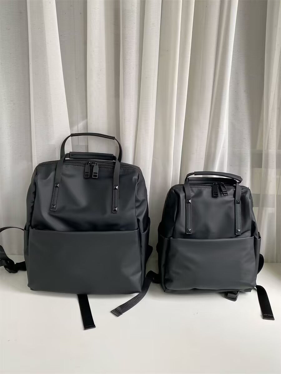 Size L Black Stylish Waterproof Nylon Backpack - Lightweight, Multi-Pocket for Travel, Commute & Daily Use 6