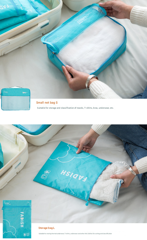 Grey 7-Piece Travel Packing Cubes & Organizer Set - Lightweight Luggage Storage Bags for Clothes, Shoes & Toiletries 3