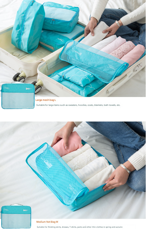 Grey 7-Piece Travel Packing Cubes & Organizer Set - Lightweight Luggage Storage Bags for Clothes, Shoes & Toiletries 5