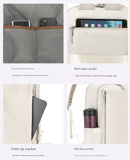 Pink Slim Minimalist Laptop Backpack - Shockproof & Anti-Theft Design, Travel-Friendly with Luggage Strap, Water-Resistant 5