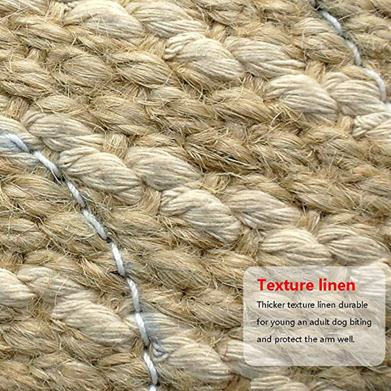 Yellow and Khaki Heavy Duty Jute Dog Bite Pillow - Professional Training Tug Toy with 3 Handles for Schutzhund, K9, Agility & Bite Work 5