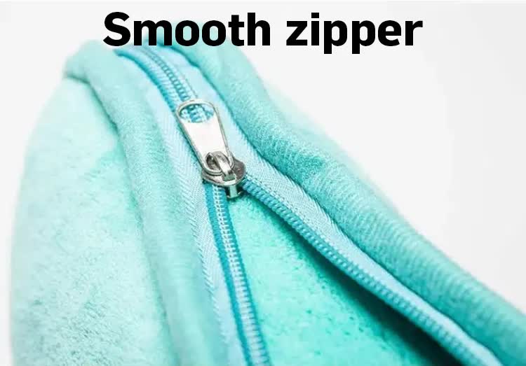 Light Blue 2-in-1 Plush Travel Blanket & Pillow Set - Soft Flannel with Luggage Strap & Carabiner (50x60in) 6