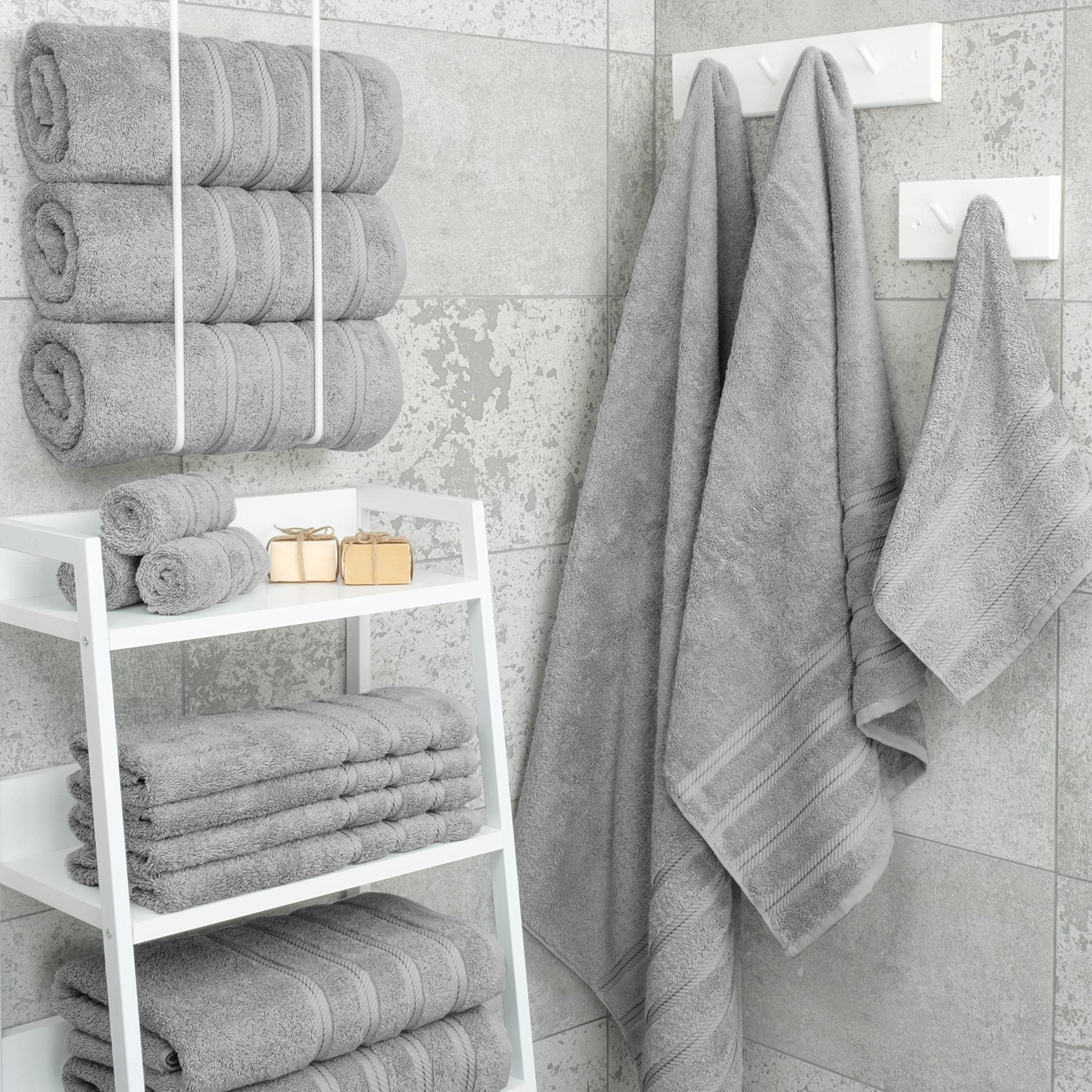 Purple Luxury 6-Piece Combed Cotton Towel Bale Set - Ultra Soft & Absorbent Bath, Hand, Face Towels 4