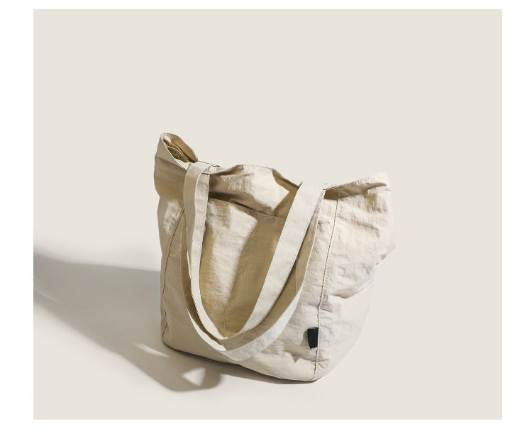 Beige Chic Lightweight Canvas Blend Tote Bag - Stylish Large Capacity Shoulder Bag for Women, Perfect for Commute & Daily Use 6