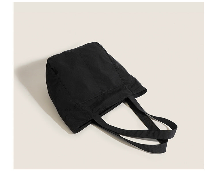 Black Chic Lightweight Canvas Blend Tote Bag - Stylish Large Capacity Shoulder Bag for Women, Perfect for Commute & Daily Use 3