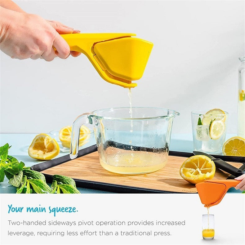 3 Pcs Yellow Easy-Squeeze Manual Citrus Juicer - Durable Lemon & Orange Squeezer with Pour Spout, Food-Grade PP 3