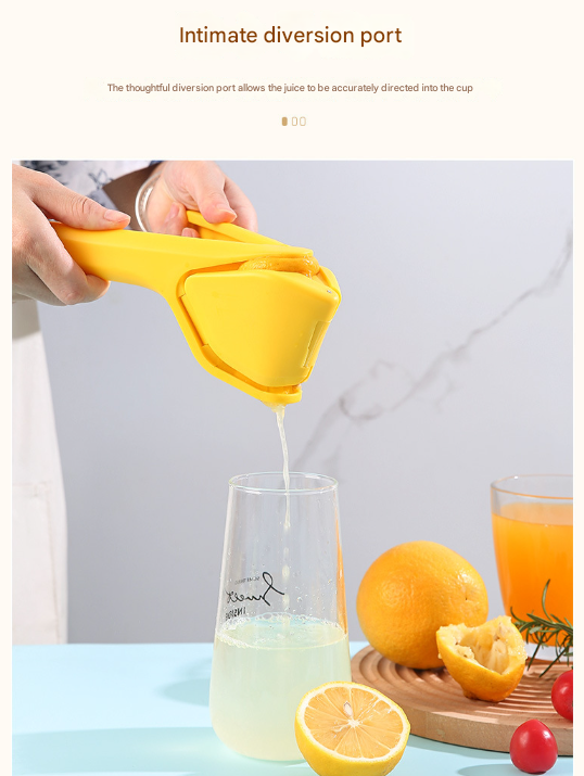 3 Pcs Yellow Easy-Squeeze Manual Citrus Juicer - Durable Lemon & Orange Squeezer with Pour Spout, Food-Grade PP 5
