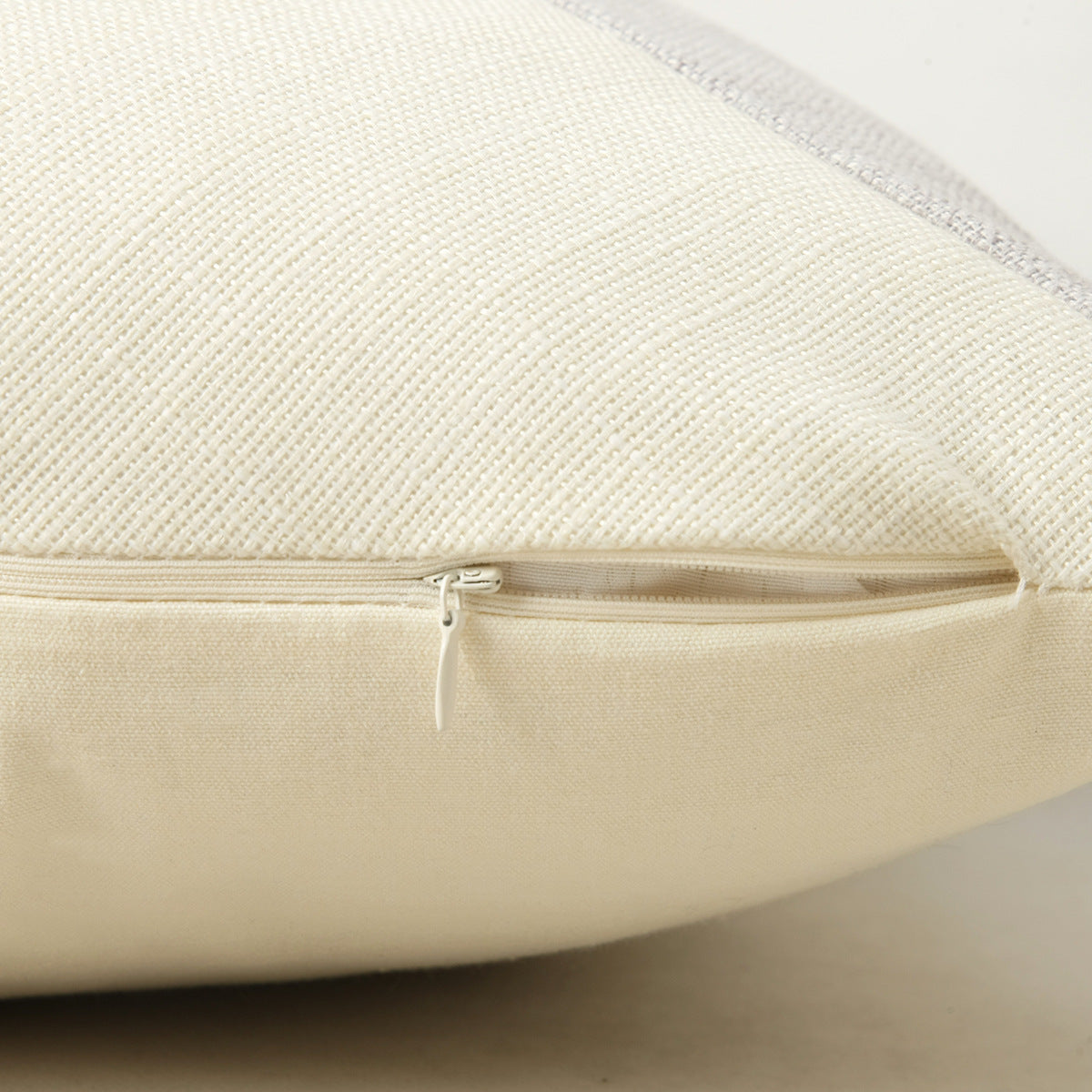 Khaki and Gray Modern Geometric Faux Leather & Cotton-Linen Cushion Covers - Set of 2, 45x45cm Decorative Pillowcases for Sofa & Car 5