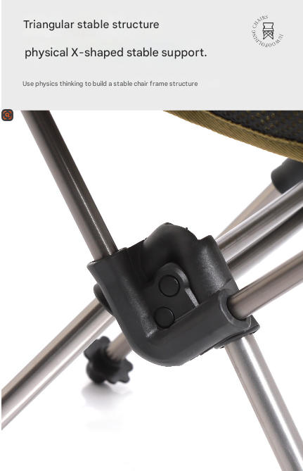 Black Lightweight Portable Folding Camping Chair - High-Back Aluminum Alloy Moon Chair with Oxford Fabric, Side Pocket & Carry Bag for Outdoor, Beach, Fishing 3