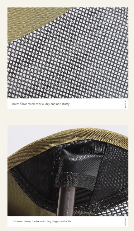 Khaki Lightweight Portable Folding Camping Chair - High-Back Aluminum Alloy Moon Chair with Oxford Fabric, Side Pocket & Carry Bag for Outdoor, Beach, Fishing 4