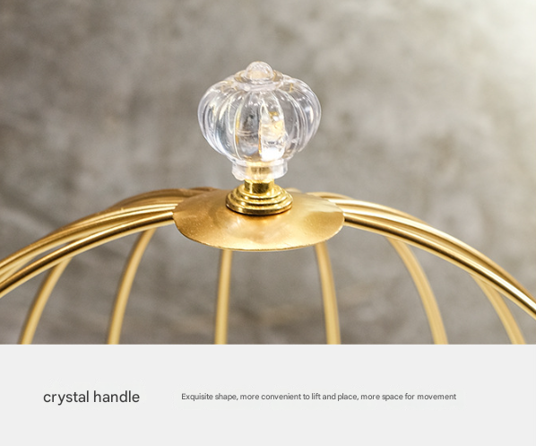 Gold and Black Elegant 2-Tier Gold Birdcage Cosmetic Organizer - Wrought Iron Countertop Storage Rack for Skincare, Makeup & Jewelry 5