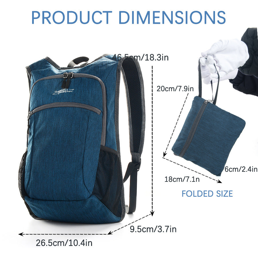 Grey Ultra Lightweight Packable Backpack - Foldable Daypack for Hiking & Travel 5