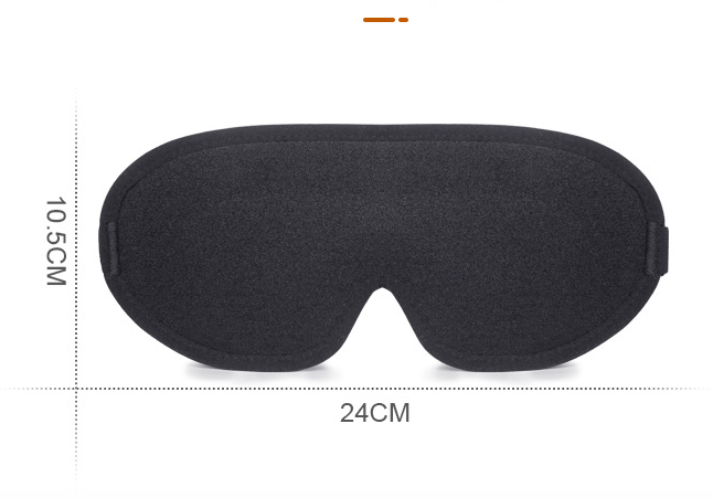 Black Set of 2 3D Contoured Sleep Eye Masks - Total Blackout Memory Foam Blindfold with Lycra 4