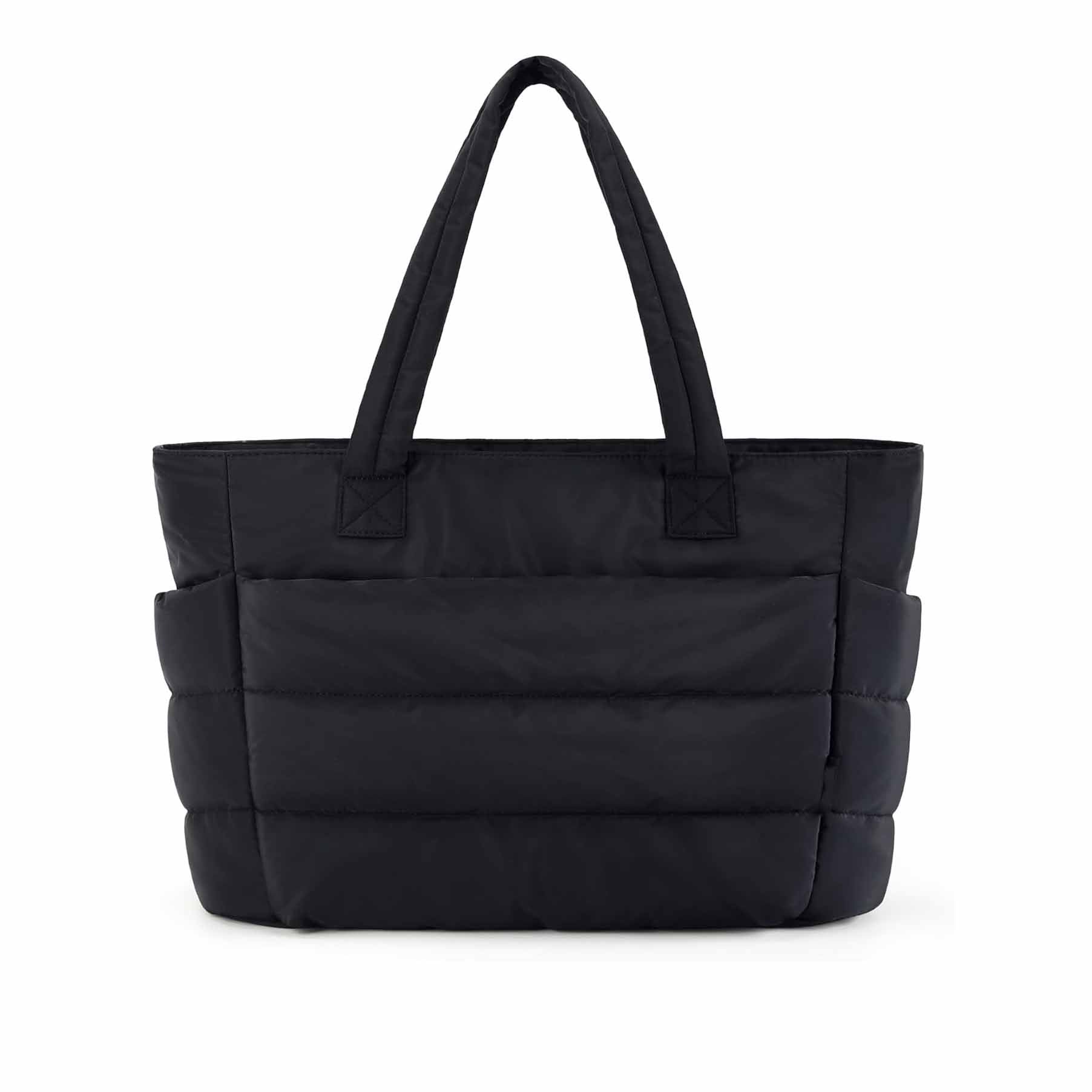 Black Large Capacity Nylon Tote Bag for Women - Fashionable Travel Shoulder & Crossbody Handbag