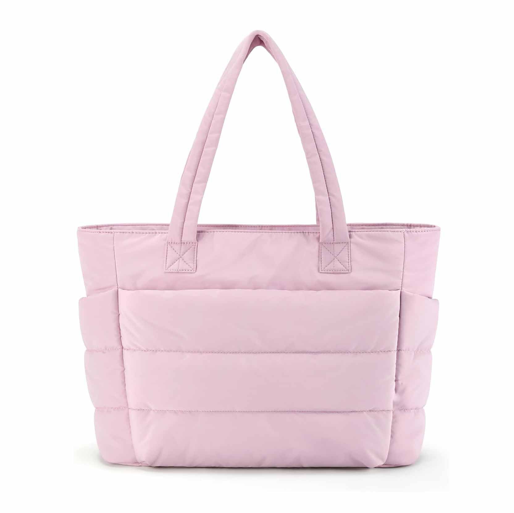 Pink Large Capacity Nylon Tote Bag for Women - Fashionable Travel Shoulder & Crossbody Handbag