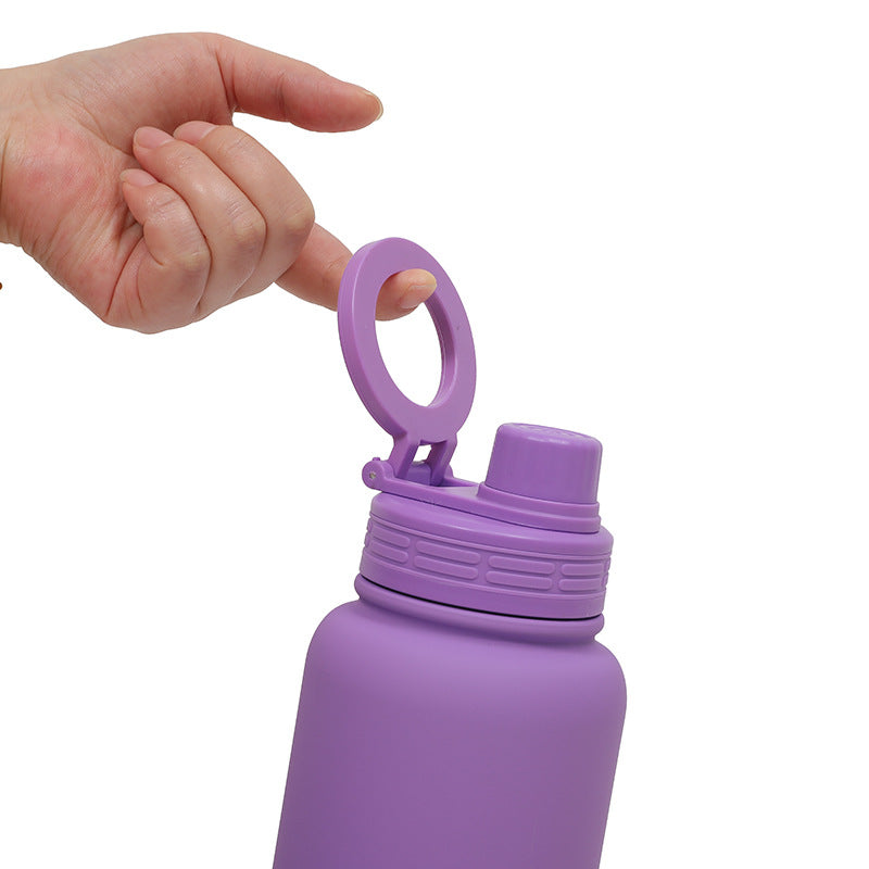 Yellow Premium 35oz Stainless Steel Insulated Sports Bottle with Magnetic Phone Holder Lid 3