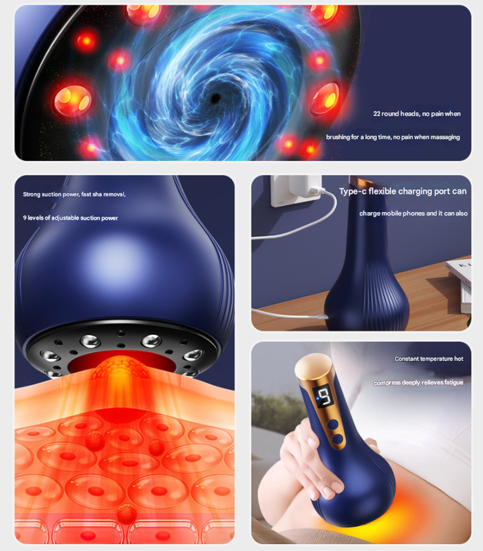 White Electric Meridian Scraping Massager with Air Release Valve - Full Body Suction Therapy, 16.6x8.4cm 4