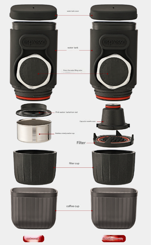 Portable Hand-Press Espresso Maker - Compact Capsule & Powder Coffee Machine 4