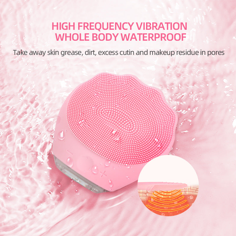 Green Electric Silicone Facial Cleanser - All-Around Vibration Massage Face Cleaning Device 3