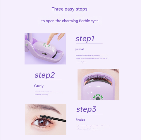 White USB Rechargeable Electric Heated Eyelash Curler - Lash Lift and Extension Tool 4