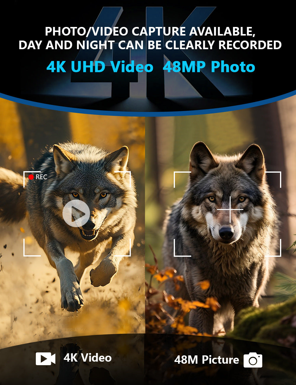 Black 4K Portable Digital Night Vision Binoculars - HD Photo & Video Infrared Scope 3