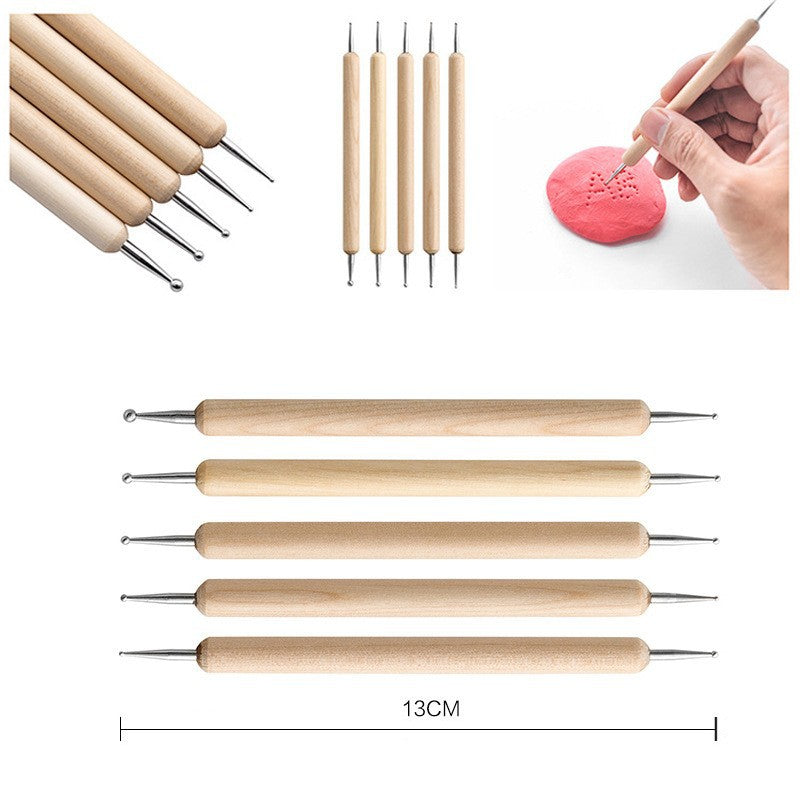 32-Piece Pottery Tool Set with Cloth Bag - DIY Clay Sculpting Kit for Kids 3