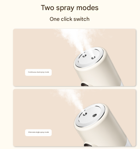 White + Base ortable Desktop Dual-Spray Humidifier with Air Purification for Office and Bedroom 3