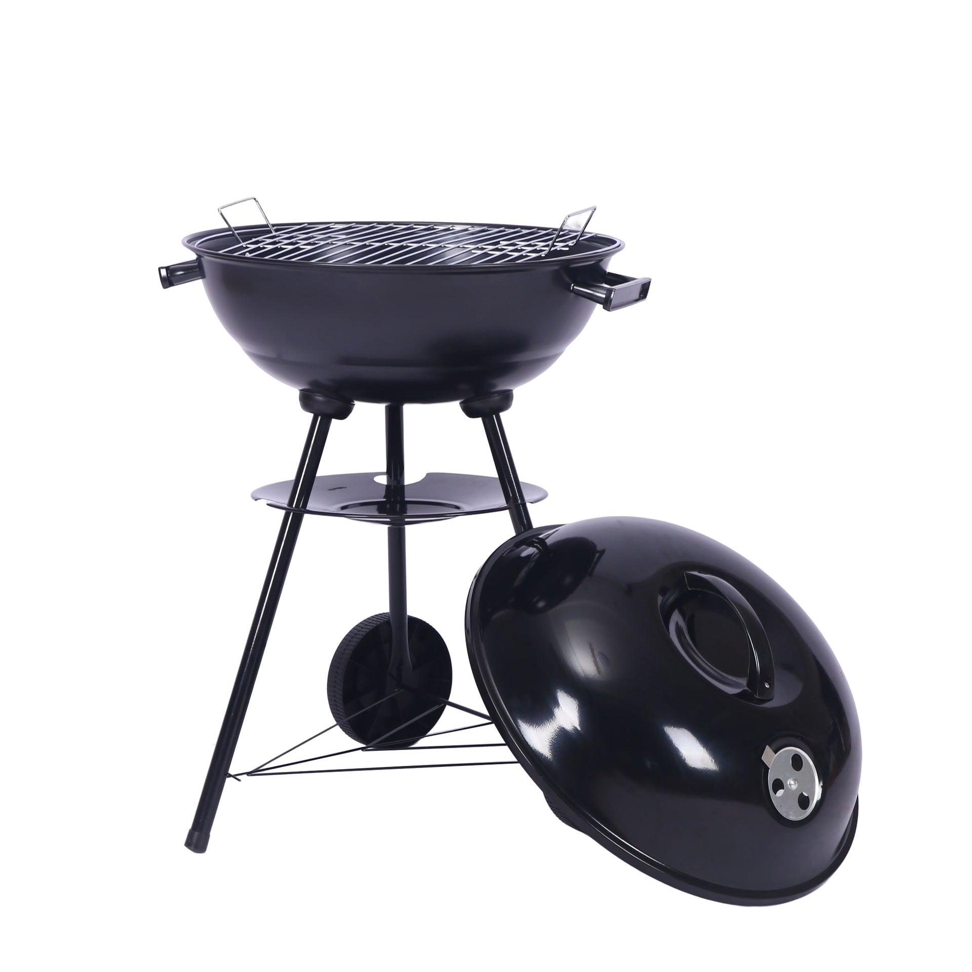 Outdoor Folding Apple-Shaped Stainless Steel Charcoal Barbecue Grill - 41cm Grill Net 5