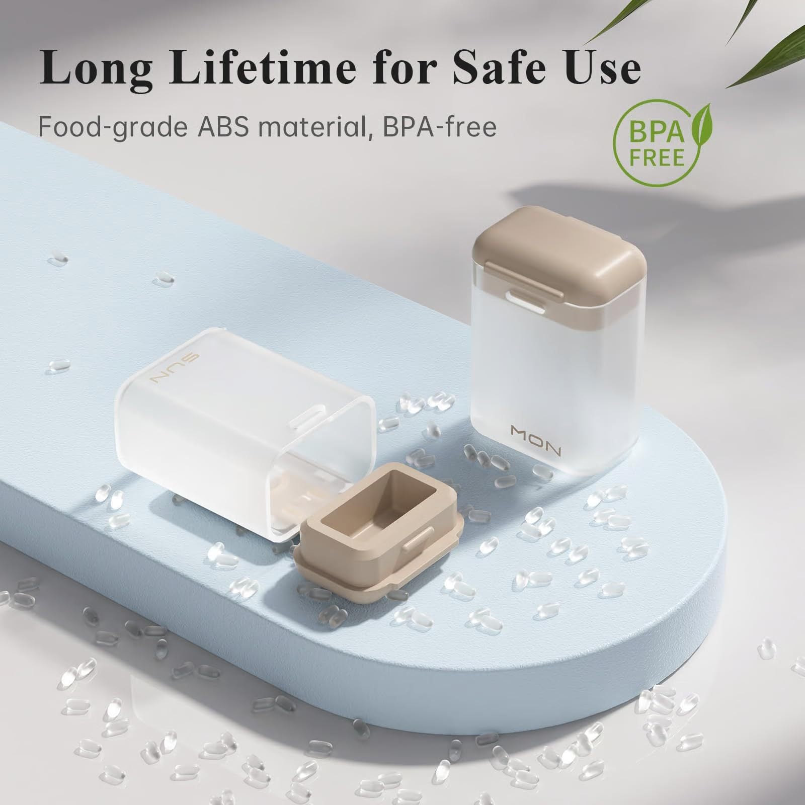 Transparent + Grey Cover Weekly Pill Organizer 1-Time-a-Day - Large Capacity Magnetic Closure Pill Box (246 x 49 x 23 mm) 5