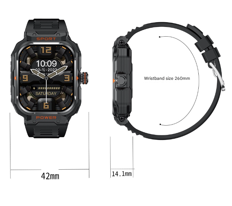 Black 2-in-1 Smartwatch with Earbuds and 2.01-Inch HD Screen for Sports 5