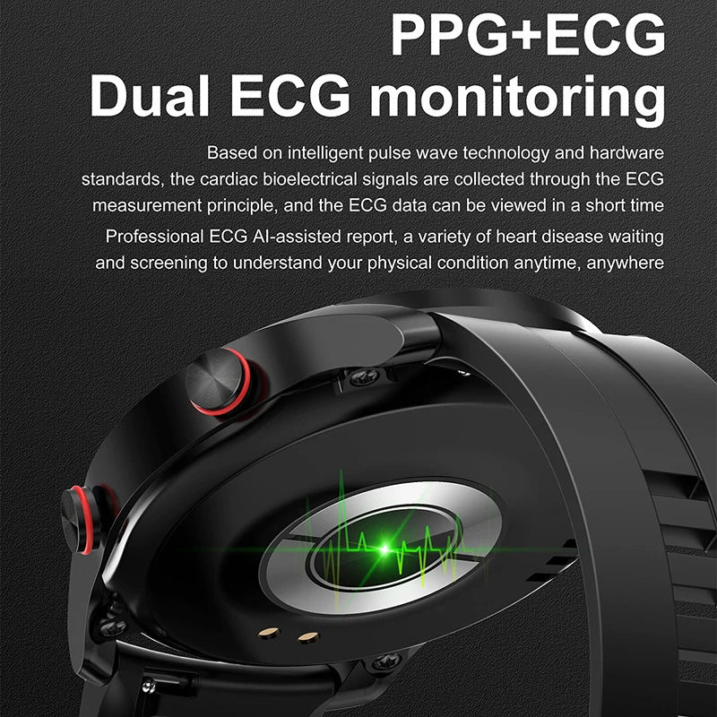 Black Silicone Business Smartwatch with ECG and PPG Monitoring 3
