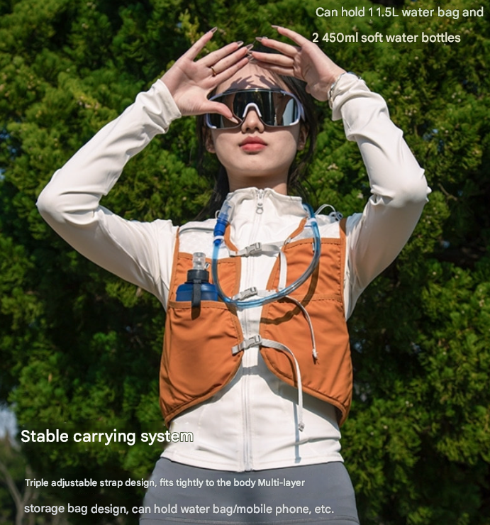 Orange Hydration Backpack for Trail Running, Marathon, and Cycling 3