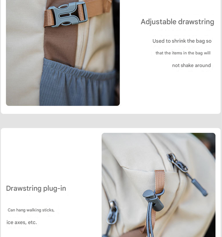 Pink-white 20L Lightweight Hiking Backpack for Camping, Travel, and Commuting 4