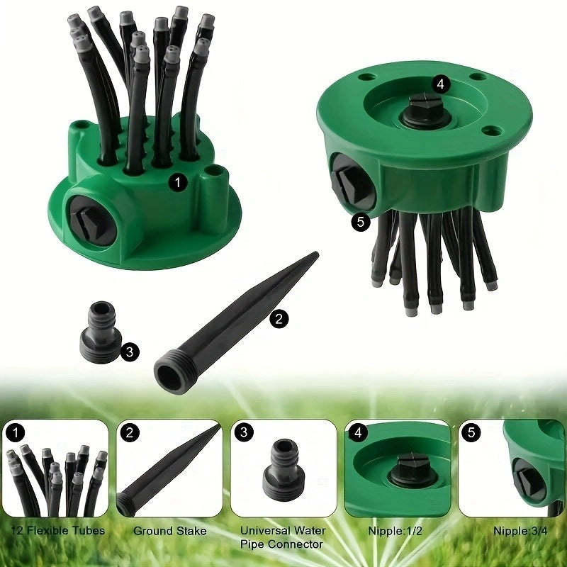 3-Piece 360-Degree Multi-Head Garden Sprinkler Set - Efficient Watering Solution 3