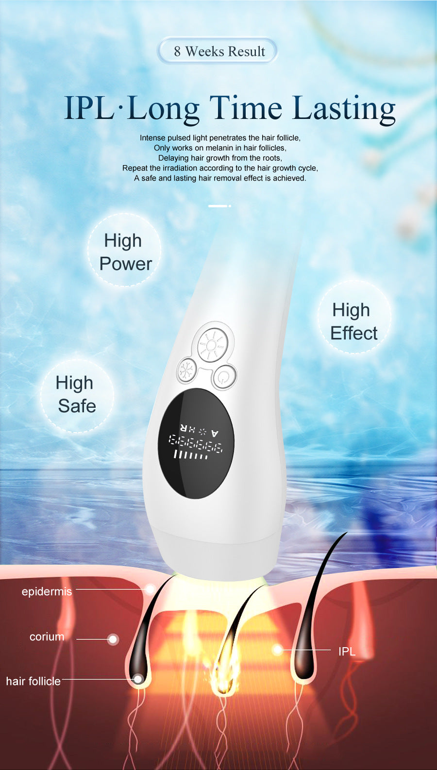 Pink Light Spot Beauty Hair Removal Device - Smooth Skin Solution 8