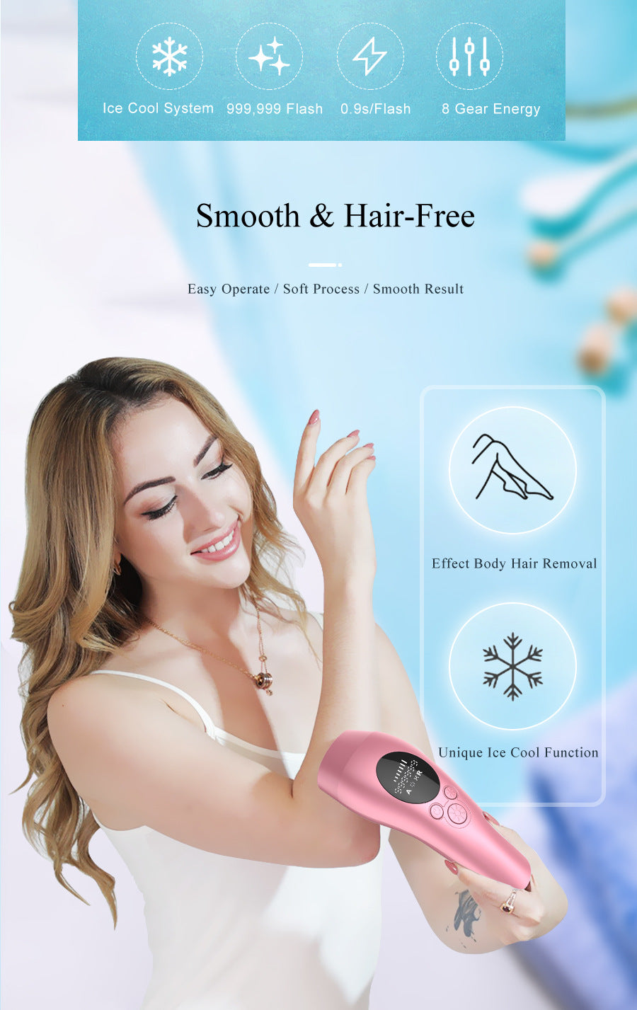 Black Light Spot Beauty Hair Removal Device - Smooth Skin Solution 4