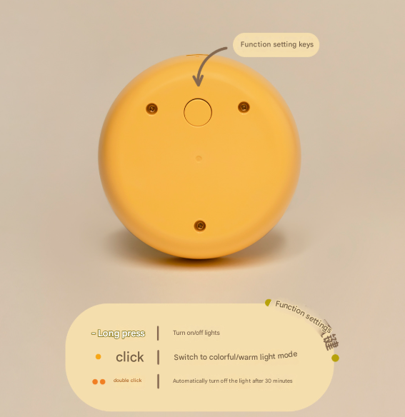 Yellow Colorful Duck Pear USB Night Light - Adjustable Sleep Companion 3