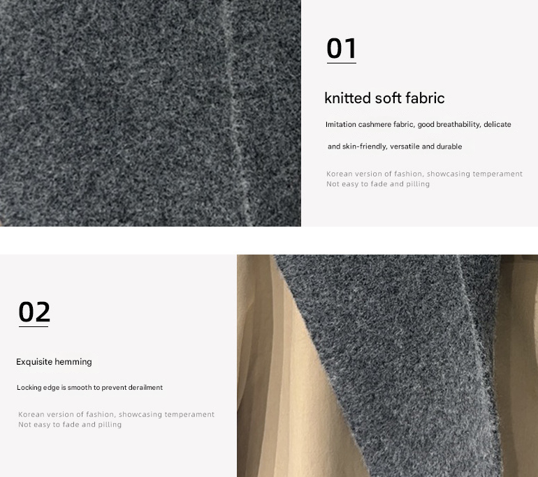 2-Piece Red Elegant Wool Blend Triangle Scarf - Luxurious Knit Shawl for Women (39 x 110cm)