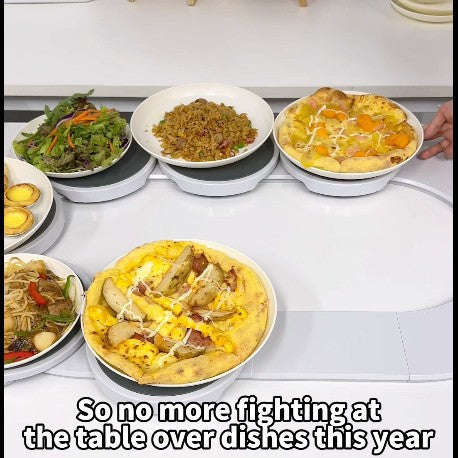 White 6 discs TheLazy Susan Revolution - Portable 22cm Rotating Food Tray for Easy Sharing 3