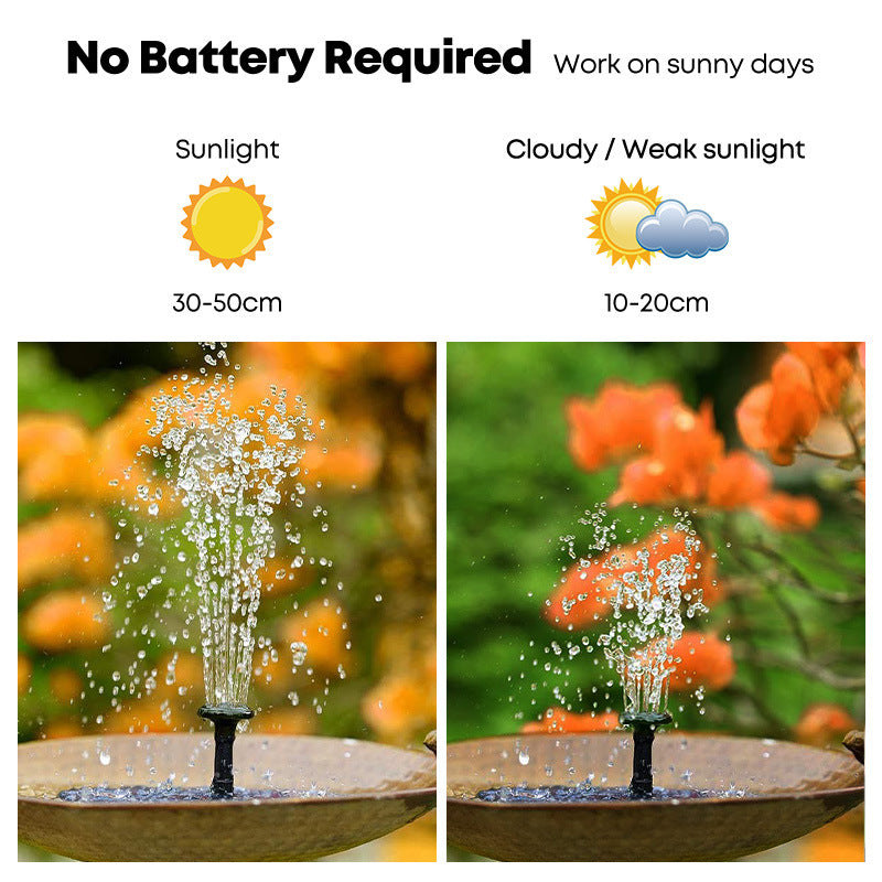 16cm Solar Floating Fountain with LED Light for Bird Bath and Pond 3