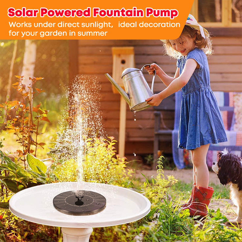 16cm Solar Floating Fountain with LED Light for Bird Bath and Pond 4
