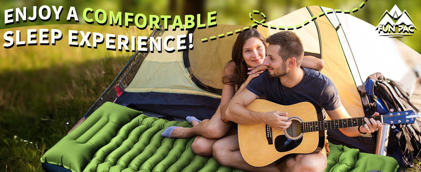 Grey 190cm Ultra-Light Foot Pump Inflatable Camping Sleeping Pad 7