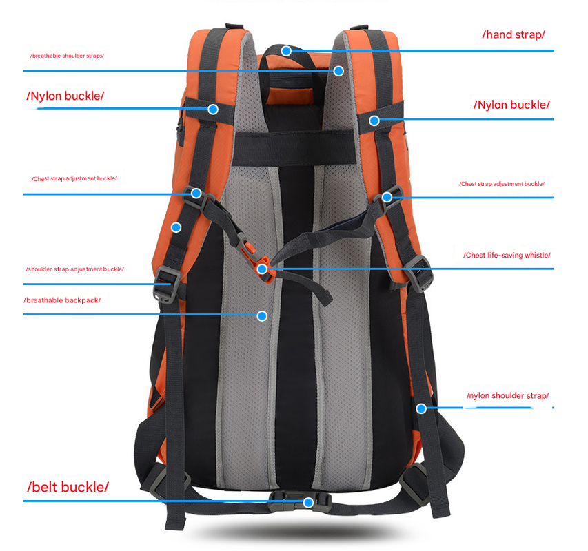 Blue 20L Women's Orange Mountaineering Backpack - Water-Resistant 4